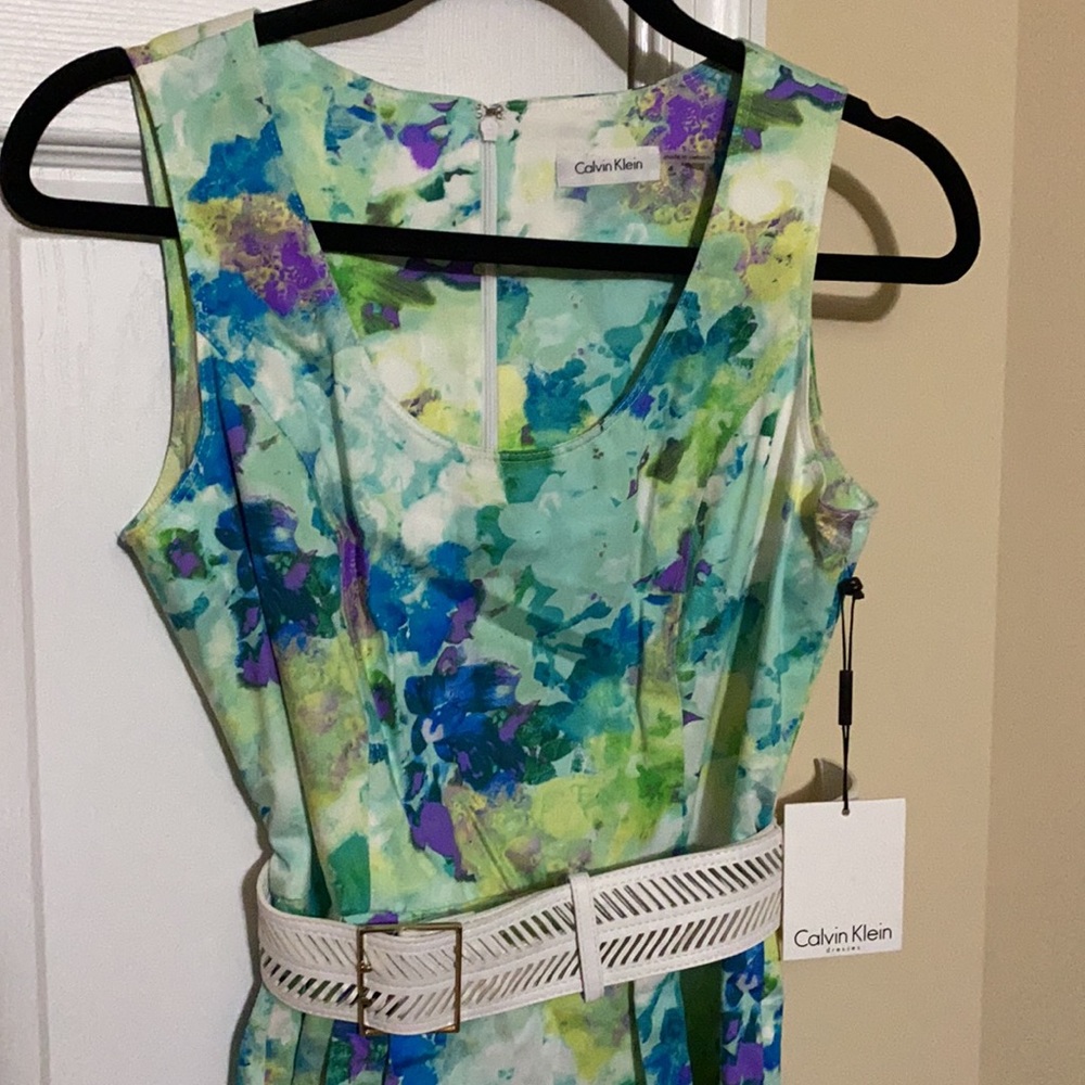 NWT Calvin Klein Watercolor A-line Dress sz4